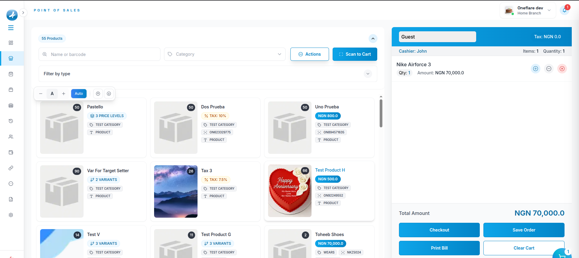 OneflarePOS - Screenshot 2